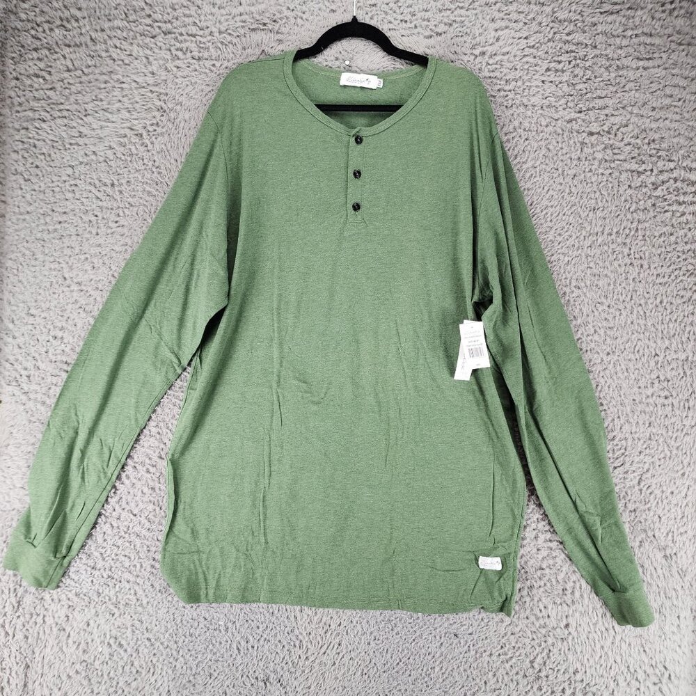 Kinetix Shirt Mens XXXL Green Long Sleeve Henley *NWT*